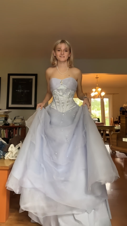 Charming Lilac Floral A-line Long Prom Dresses Birthday Party Dress,AST2087