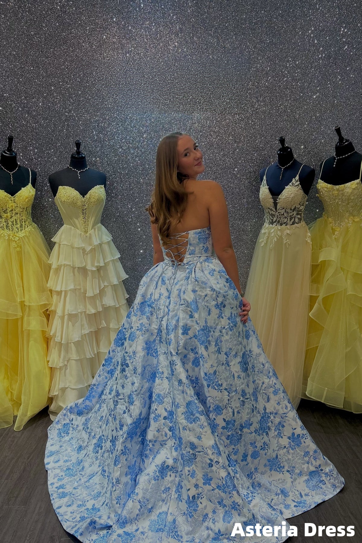 Charming Sweetheart Floral A-Line Prom Ball Gown, Evening Party Dress