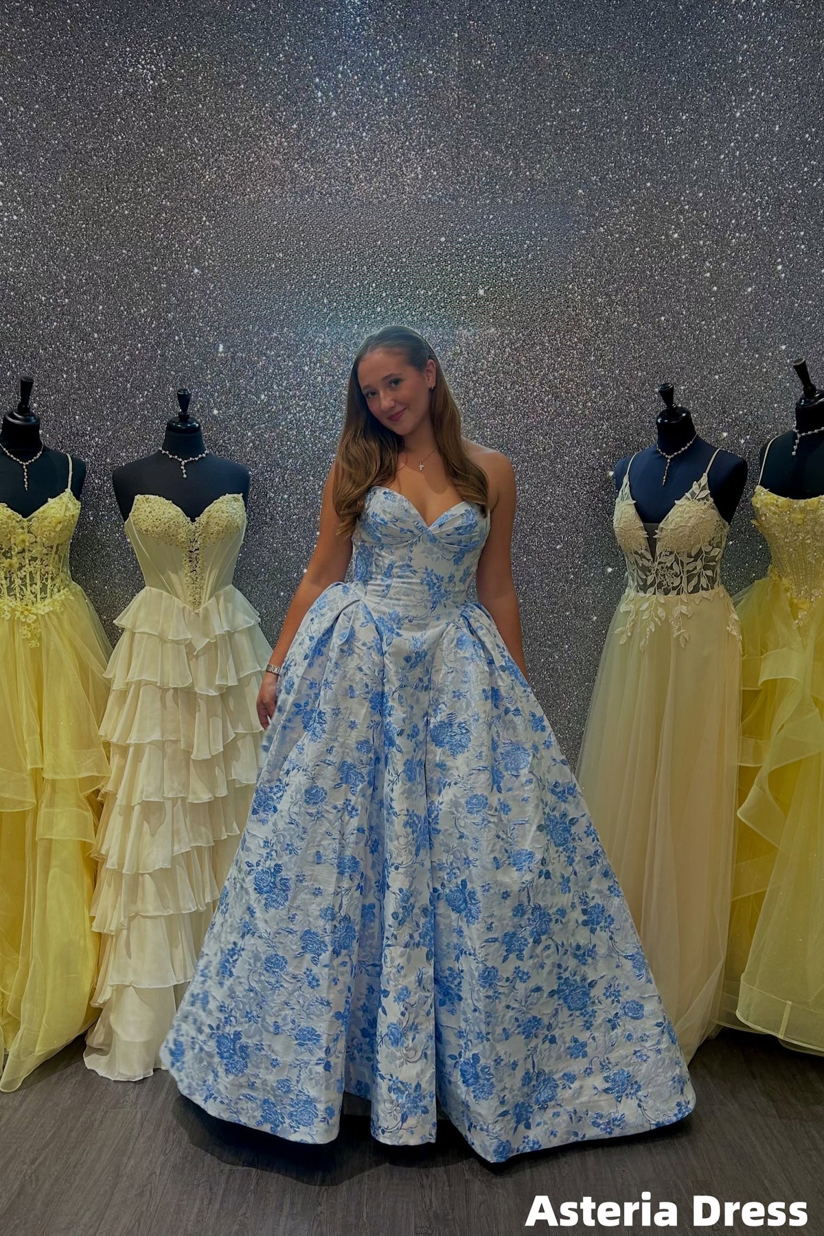Charming Sweetheart Floral A-Line Prom Ball Gown, Evening Party Dress