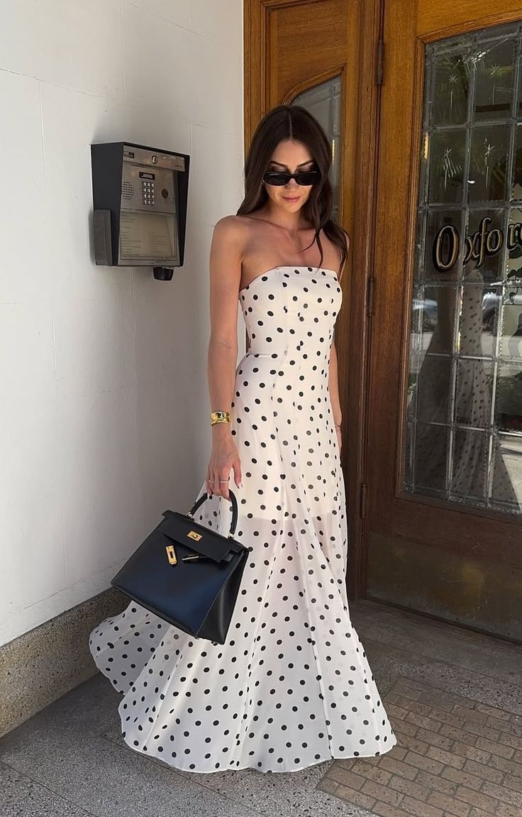 Cheap Strapless White Dots Prom Dresses Chiffon Evening Party Dress,AST2160