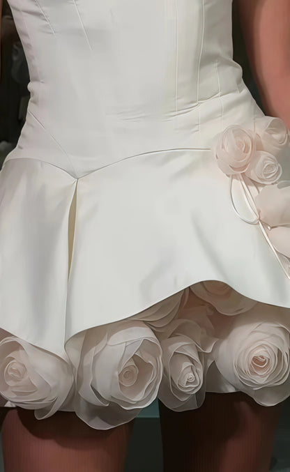 Custom Made Homecoming Dresses Strapless Floral Hoco Dress, AST1940