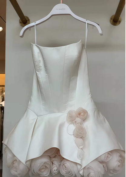 Custom Made Homecoming Dresses Strapless Floral Hoco Dress, AST1940