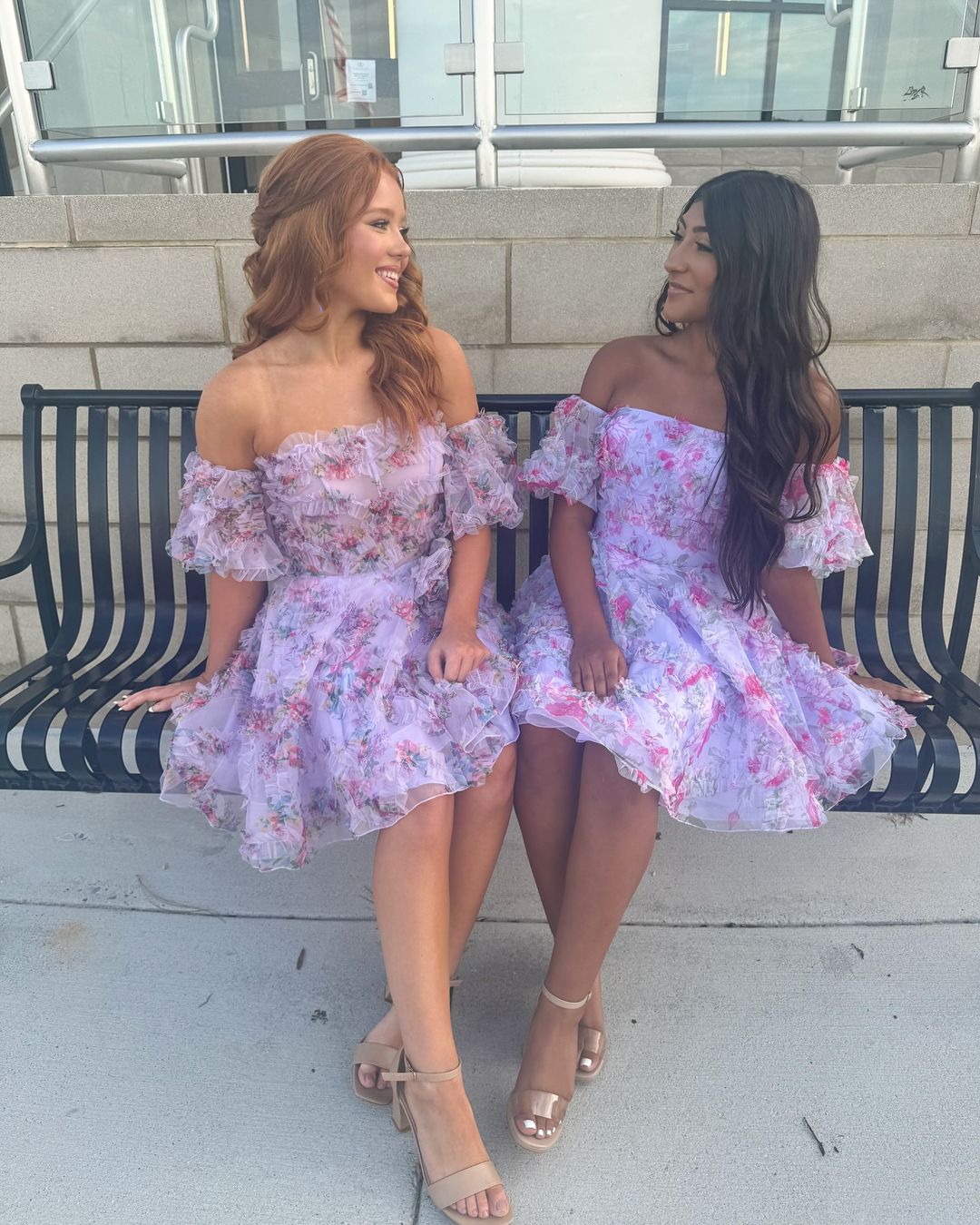 Cute Floral Chiffon Homecoming Dresses , AST1361