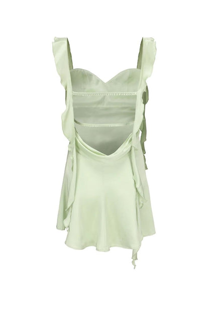 Cute Pink Ruffle Homecoming Dresses Satin Mini Hoco Dress Back To School,AST2066