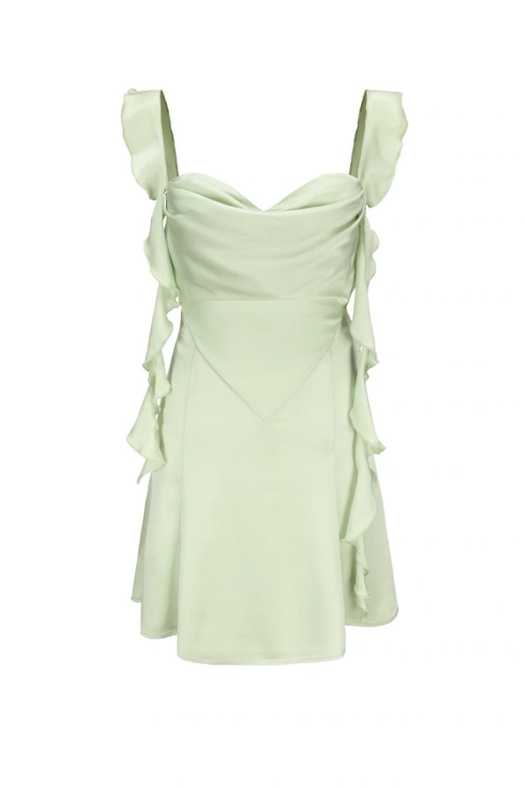 Cute Pink Ruffle Homecoming Dresses Satin Mini Hoco Dress Back To School,AST2066