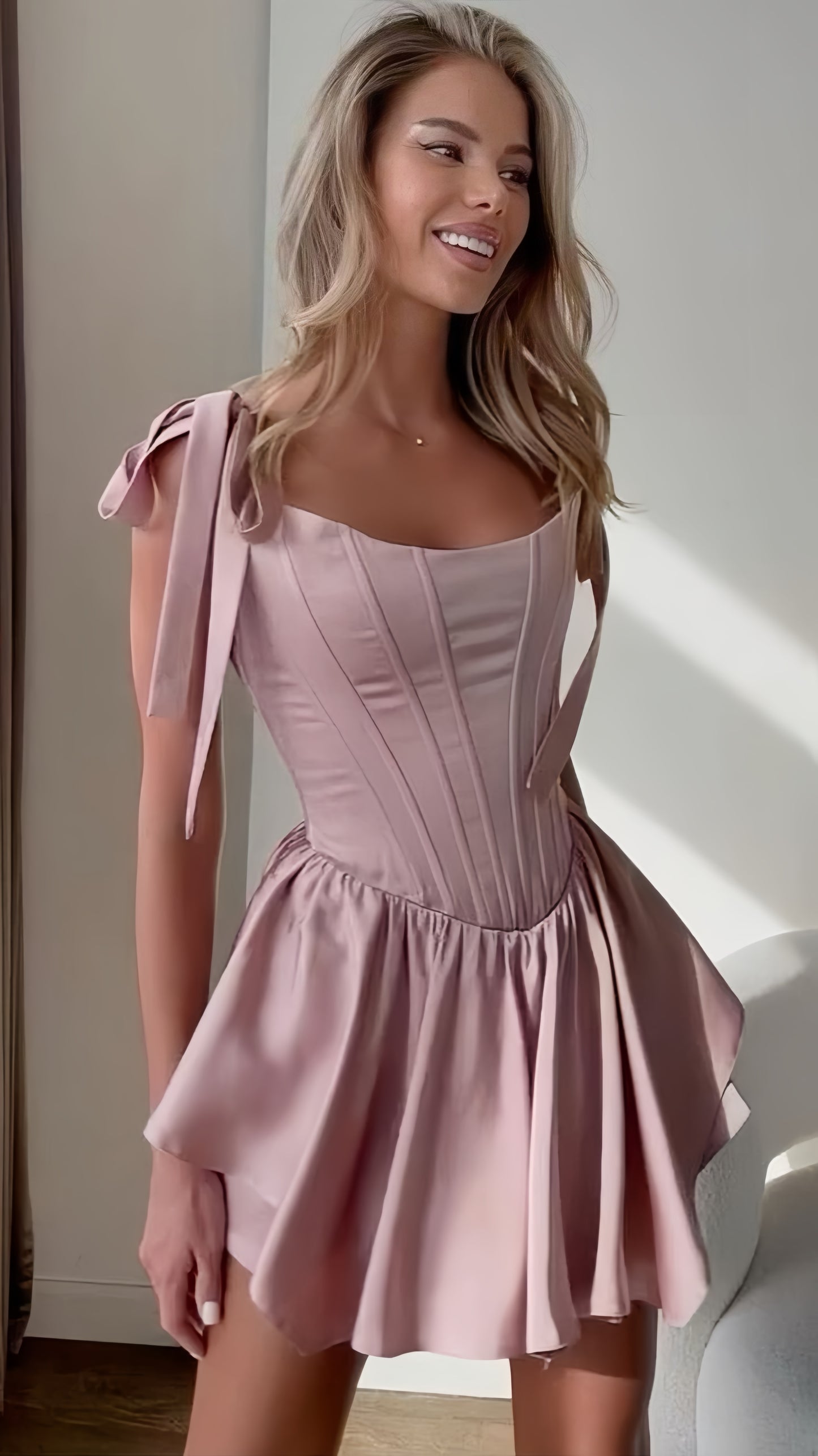 Dusty Rose A-line Homecoming Dresses Pink Birthday Party Dress, AST2032
