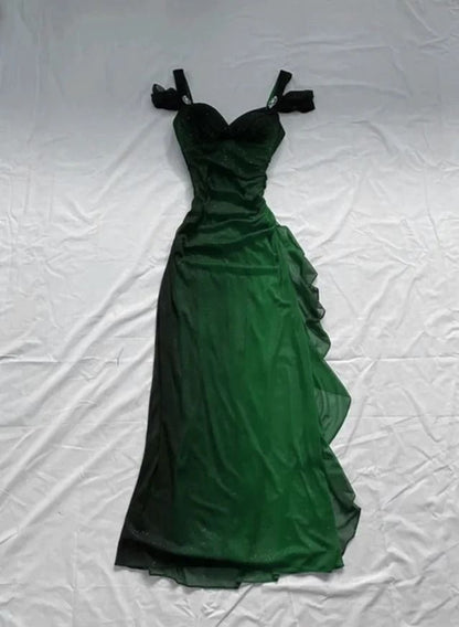 Affordable Party Dresses Under $160Elegant  Purple Glitter Ruffled Chiffon Prom Dresses