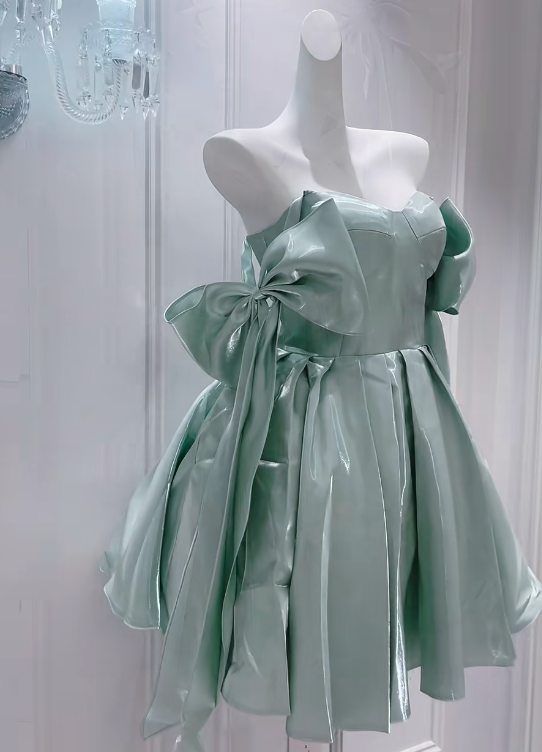 Fairy Short A-Line Prom Dresses, Green Homecoming Dresses,  Cute Birthday Dresses