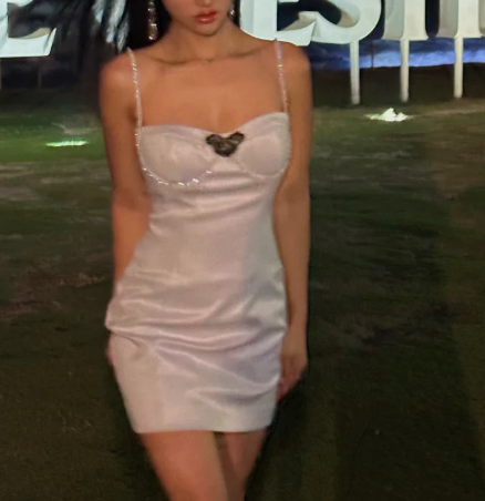 Sexy Spaghetti Strap Sheath Short  Prom Dresses Satin Silver Homecoming Dresses Birthday Dresses