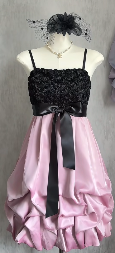 Vintage Spaghetti Strap Sheath Short Prom Dresses Satin Pink Homecoming Dresses