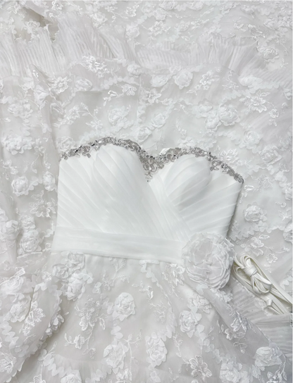 Retro Sweetheart  A-Line Long Weddng Dresses Lace Appliuqes White Bridal Gowns Sleeveless Bridal Dresses