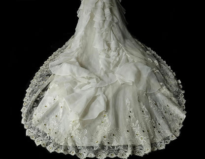 Modest A-line Long Wedding Dress Chiffon Beaded Sweetheart White Bridal Gowns Sleeveless Bridal Dress ED06633