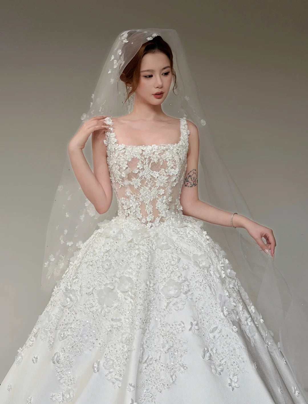 Timeless White Satin Appliqué A-Line Wedding Dress | Sleeveless Bridal Gown