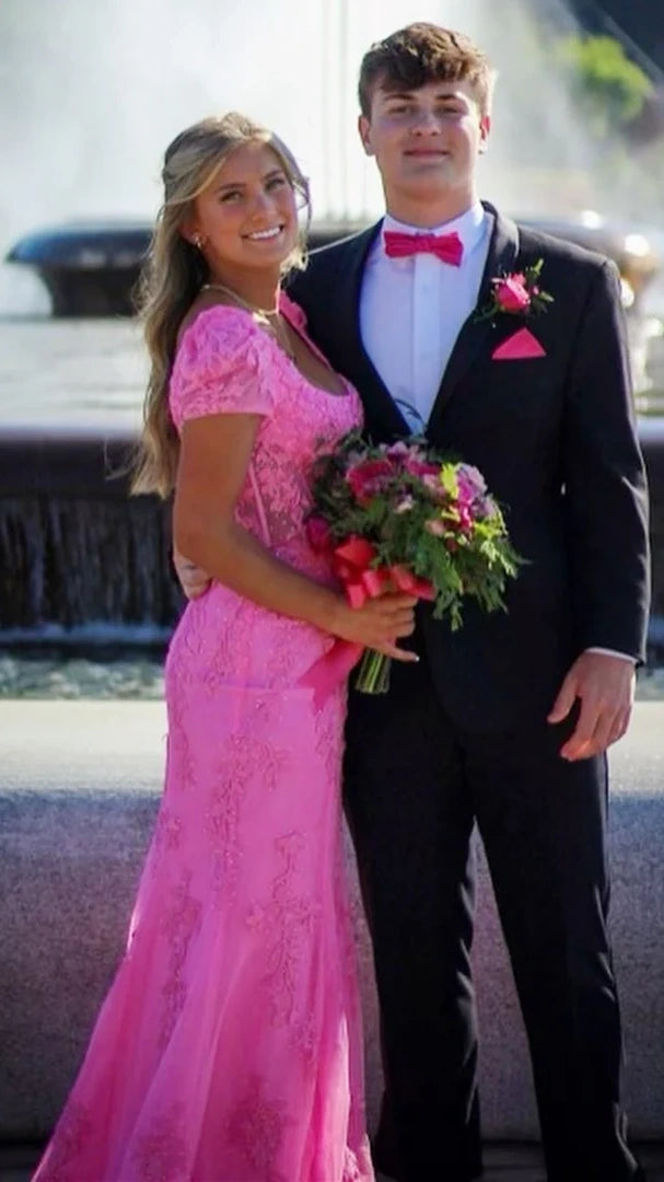 Elegant Appliques Beaded Mermaid Prom Dresses V-Neck Evening Party Dress,AST2225