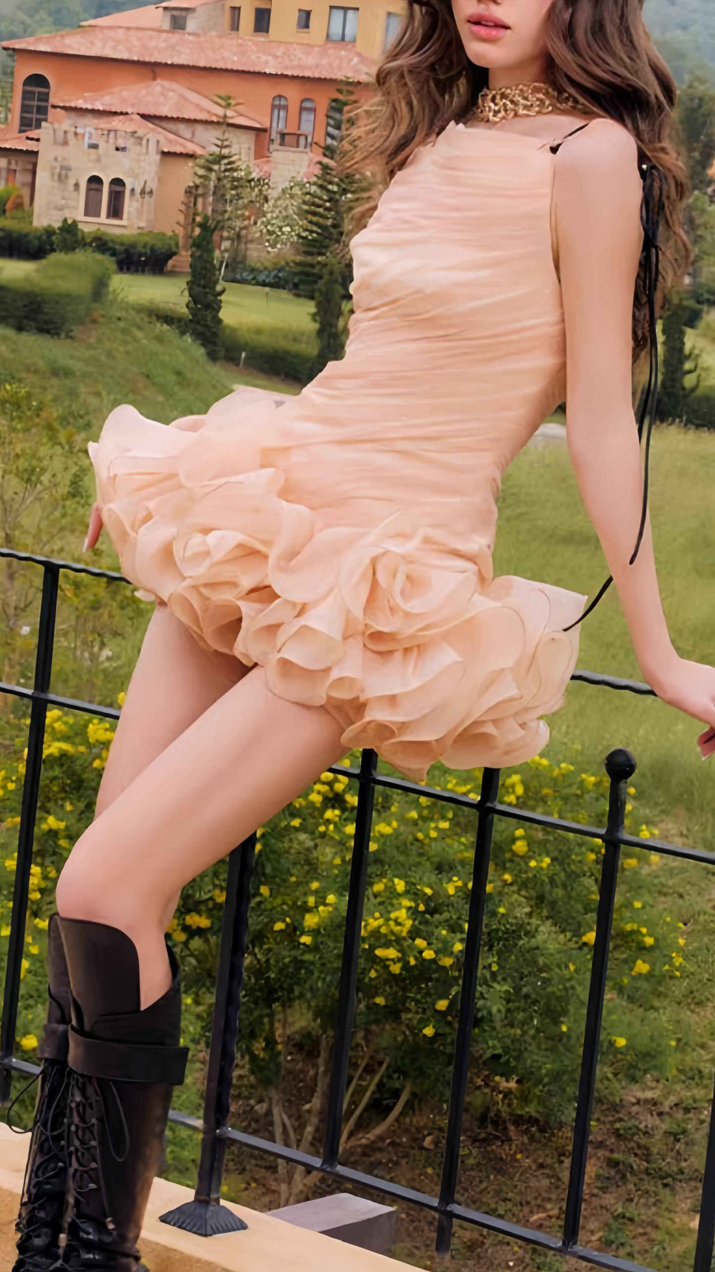 Elegant Champagne Homecoming Dresses Ruffle Summer Dress Outfits, AST2025