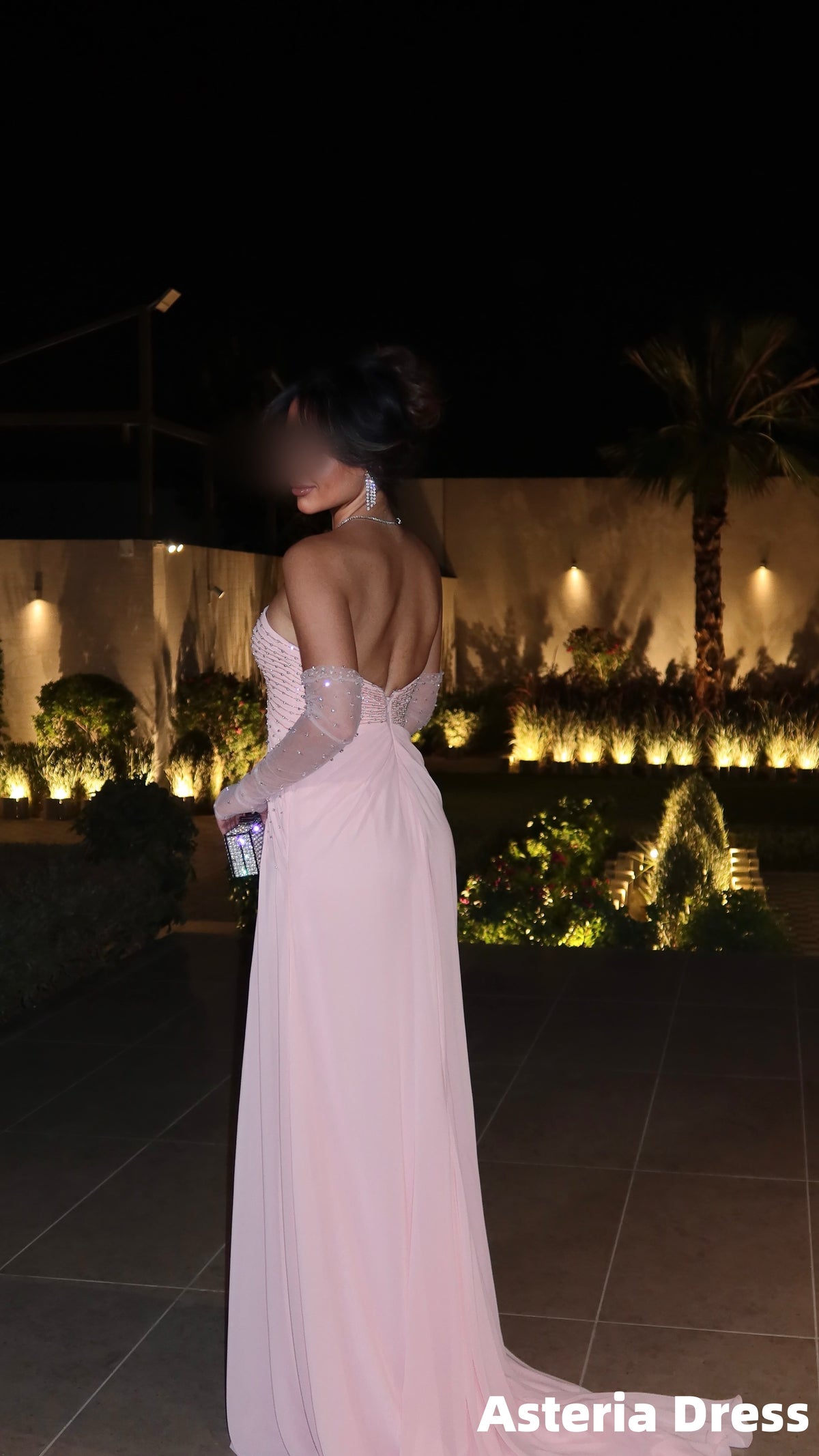 Elegant Pink Sweetheart Beaded Chiffon Long Prom Dresses