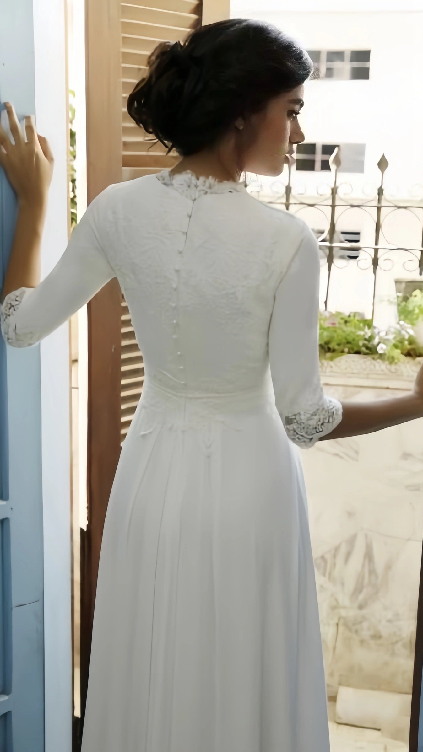 Elegant Sheath Lace Wedding Dresses Chiffon Bridal Dress,AST2153