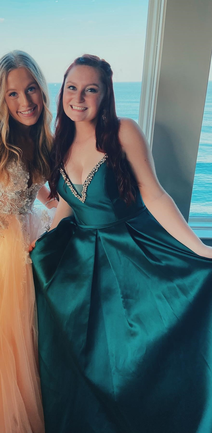 Emerald Green A-Line Formal Prom Dress, AST1539