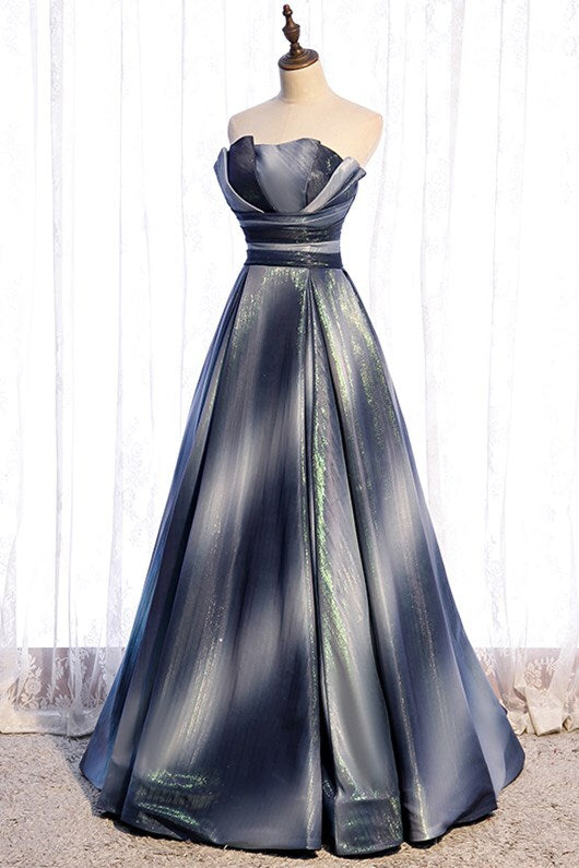 Empire Ombre Blue A-line Long Party Dress