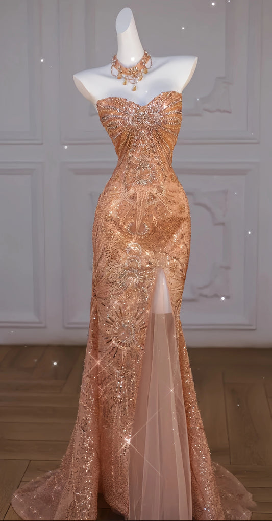 Glitter Sweetheart Mermaid Prom Dresses Sequin Evening Formal Dress,AST2234