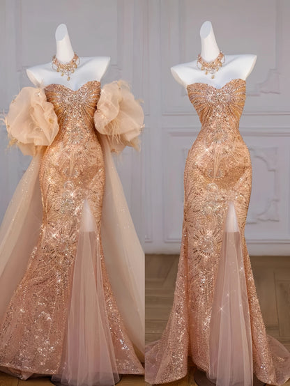 Glitter Sweetheart Mermaid Prom Dresses Sequin Evening Formal Dress,AST2234