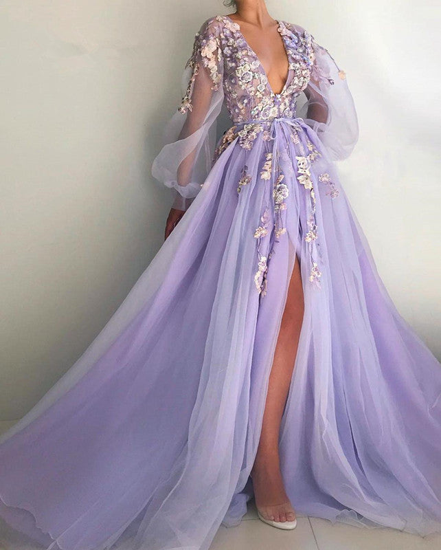 Tulle Long Evening Gown - Prom Dress