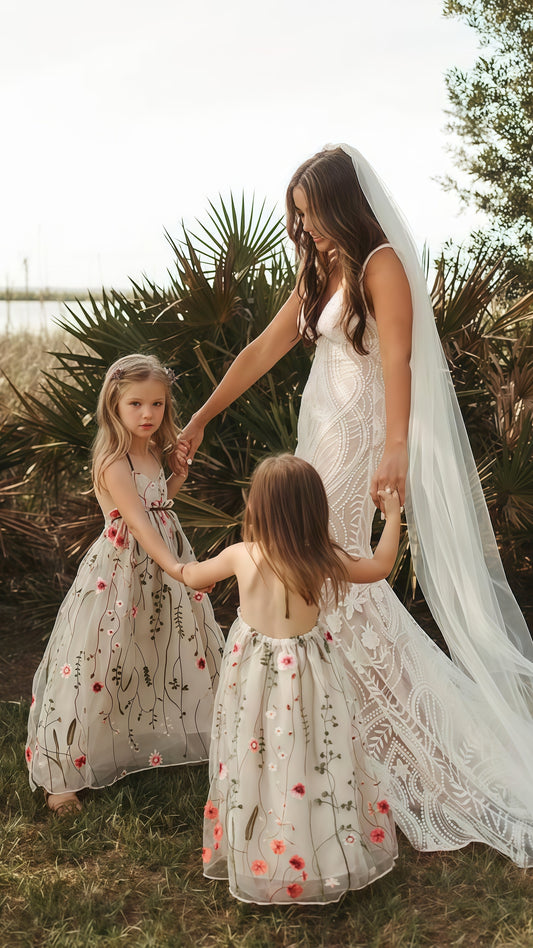 Halter Floral A-line Flower Girls Dresses,AST1650