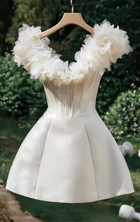 High Quality Ivory Homecoming Dresses A-line Party Dress,AST2024