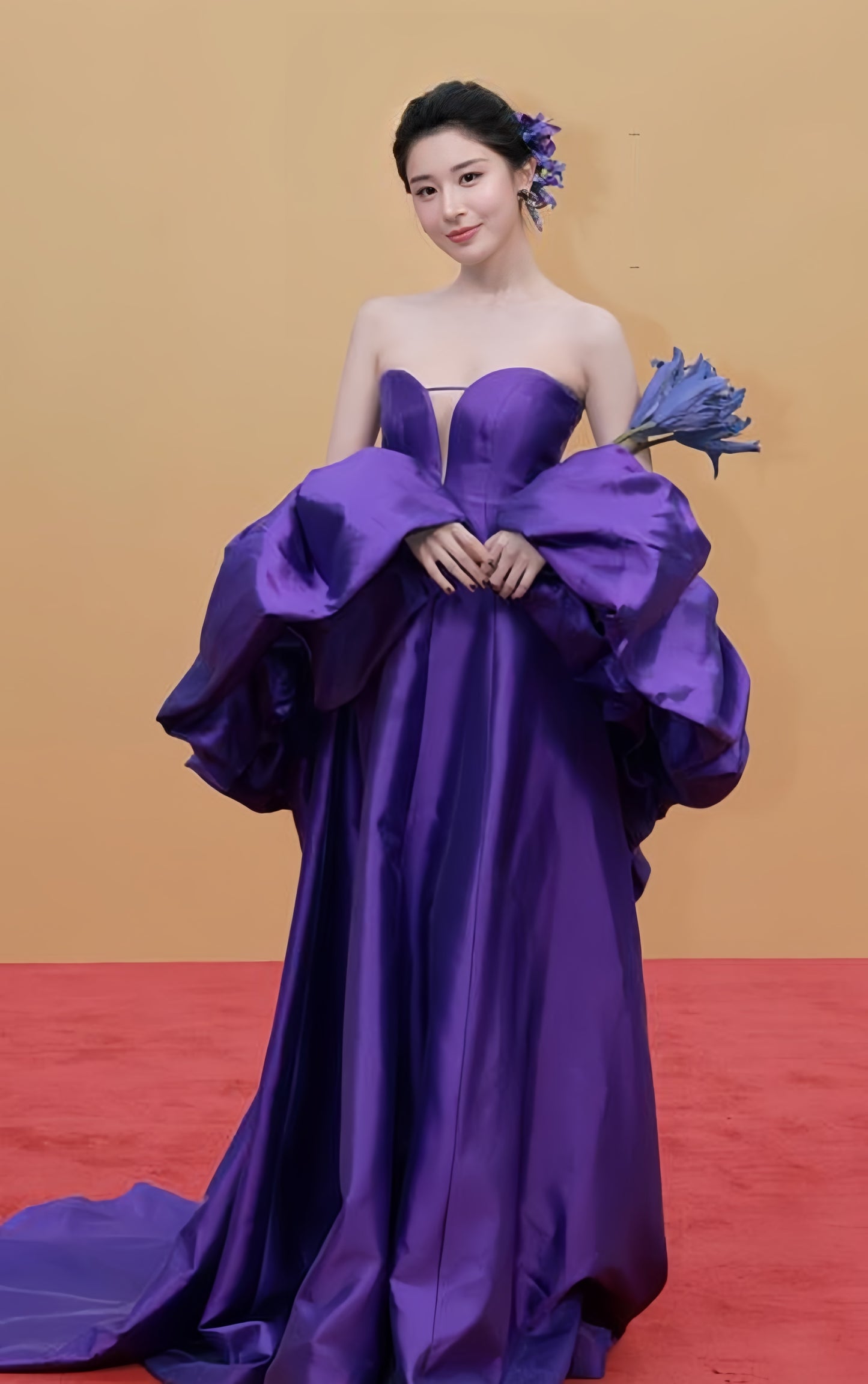 High Quality Purple Satin Prom Dresses Sweetheart V-Neck Satin Party Dress,AST2183