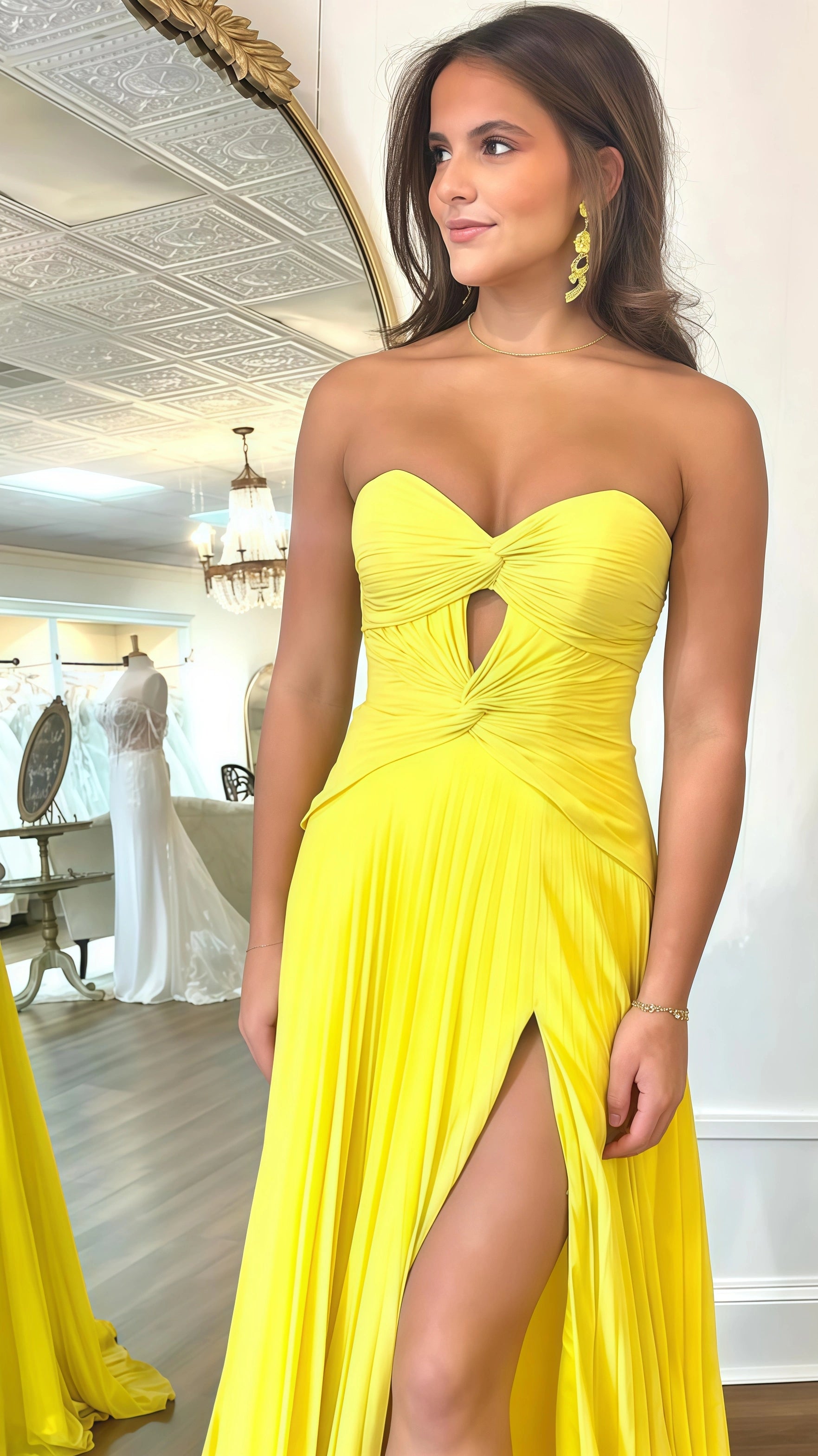 Hot Pink Sweetheart Keyhole Chiffon Pleated Long Prom Dress,AST1619 Asteria Hot Pink Sweetheart Keyhole Chiffon Pleated Long Prom Dress,AST1619 Asteria