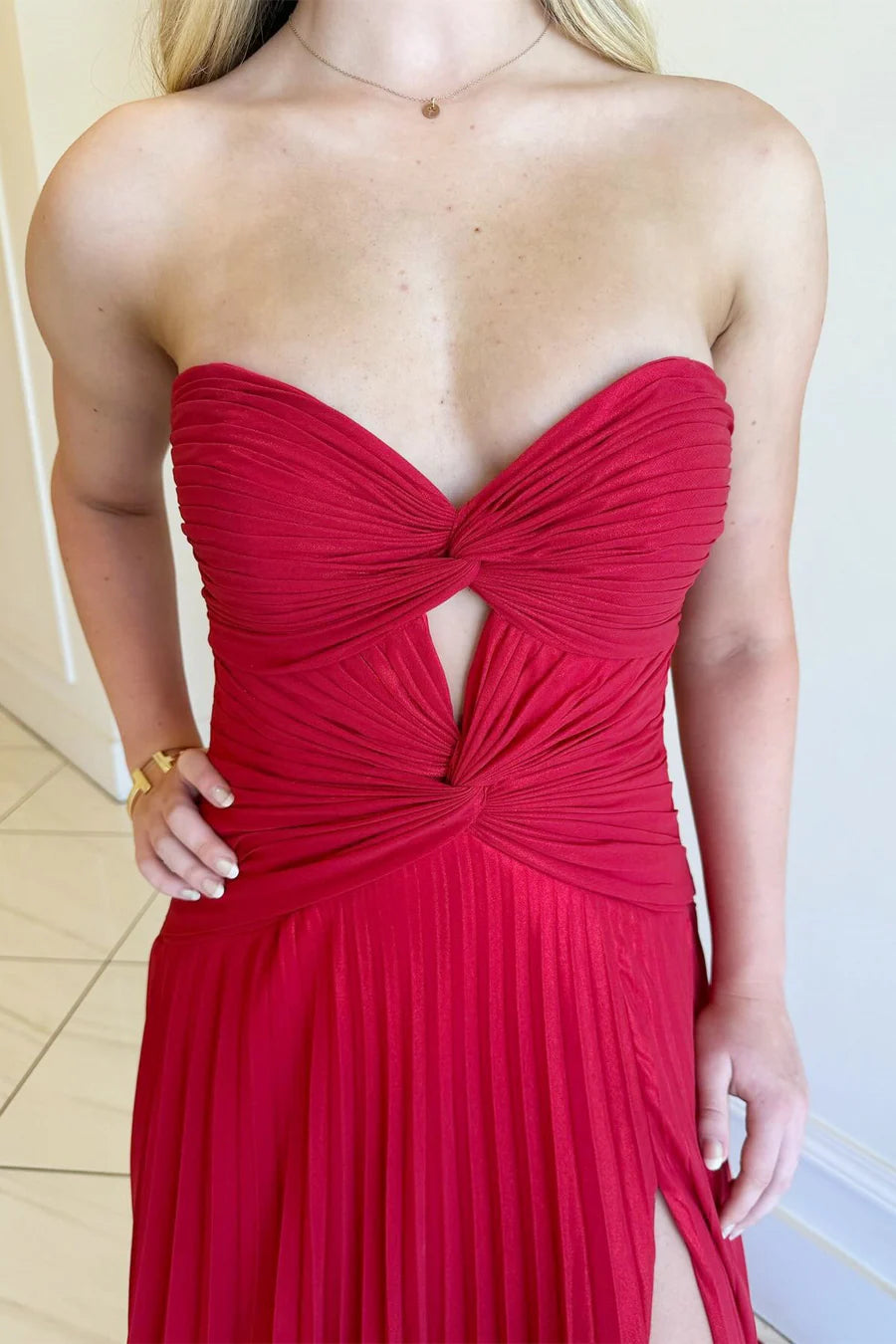 asteria sweetheart chiffon long dress Hot Pink Sweetheart Keyhole Chiffon Pleated Long Prom Dress,AST1619 – Asteria