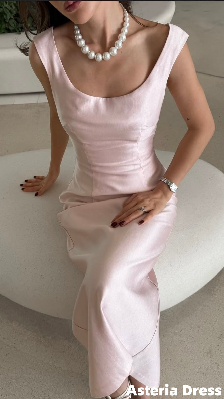 Light Pink Bodycon Satin Party Dresses