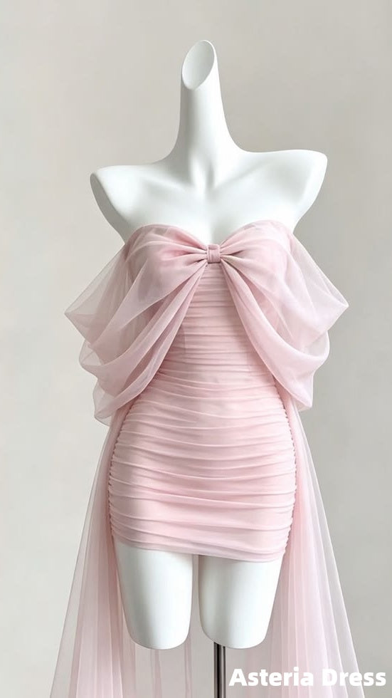 Light Pink Chiffon Bodycon Homecoming Dress
