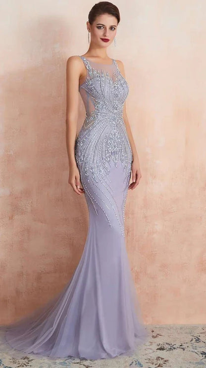 Luxury Beaded Mermaid Long Prom Dresses,AST1645