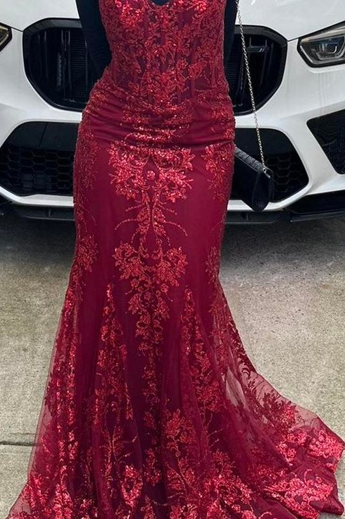 Mermaid Straps Dark Green Prom Dresses Sequin Formal Dress,AST2293