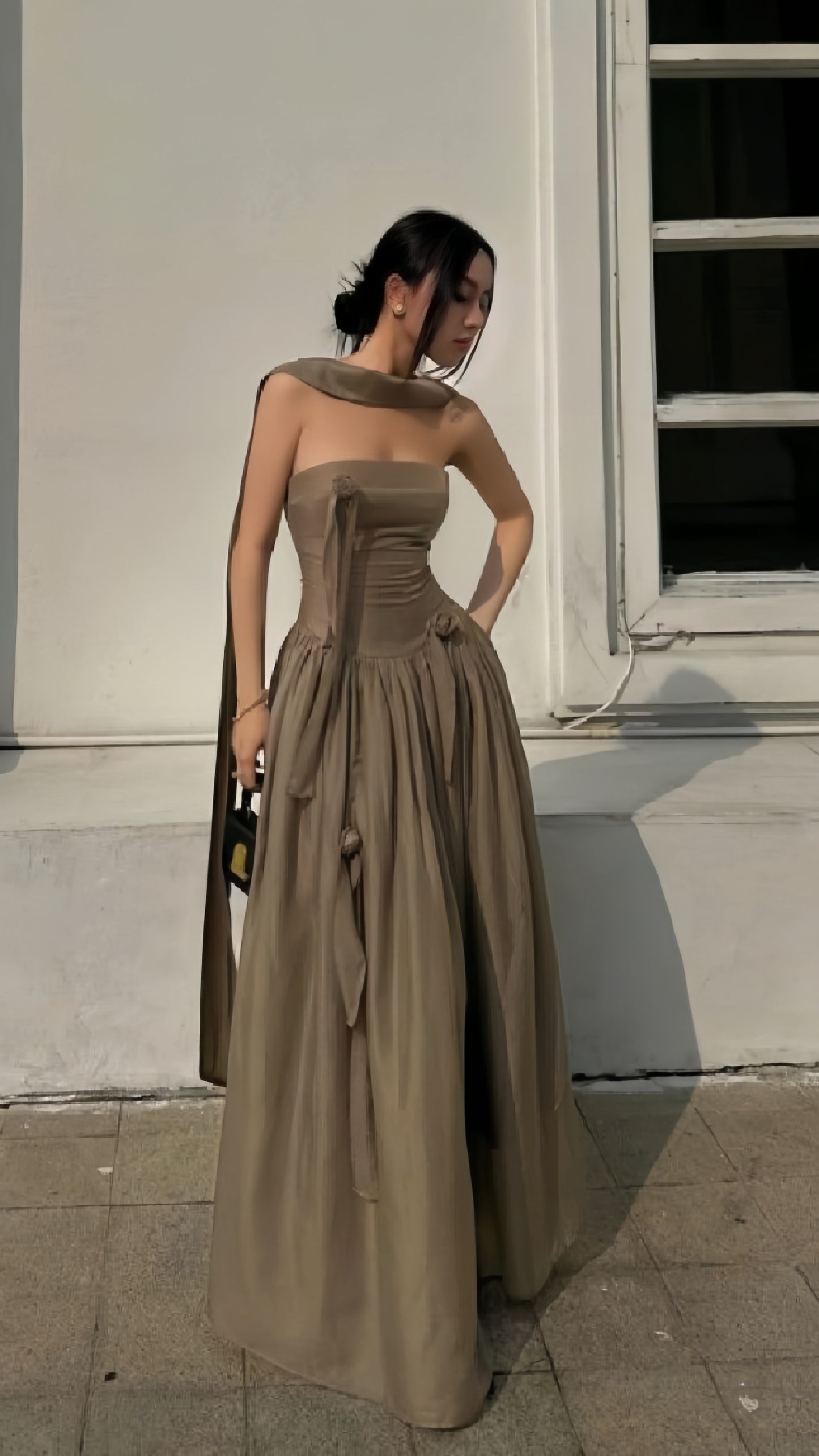 Modern Strapless A-line Party Dress Casual Prom Dresses,AST2171