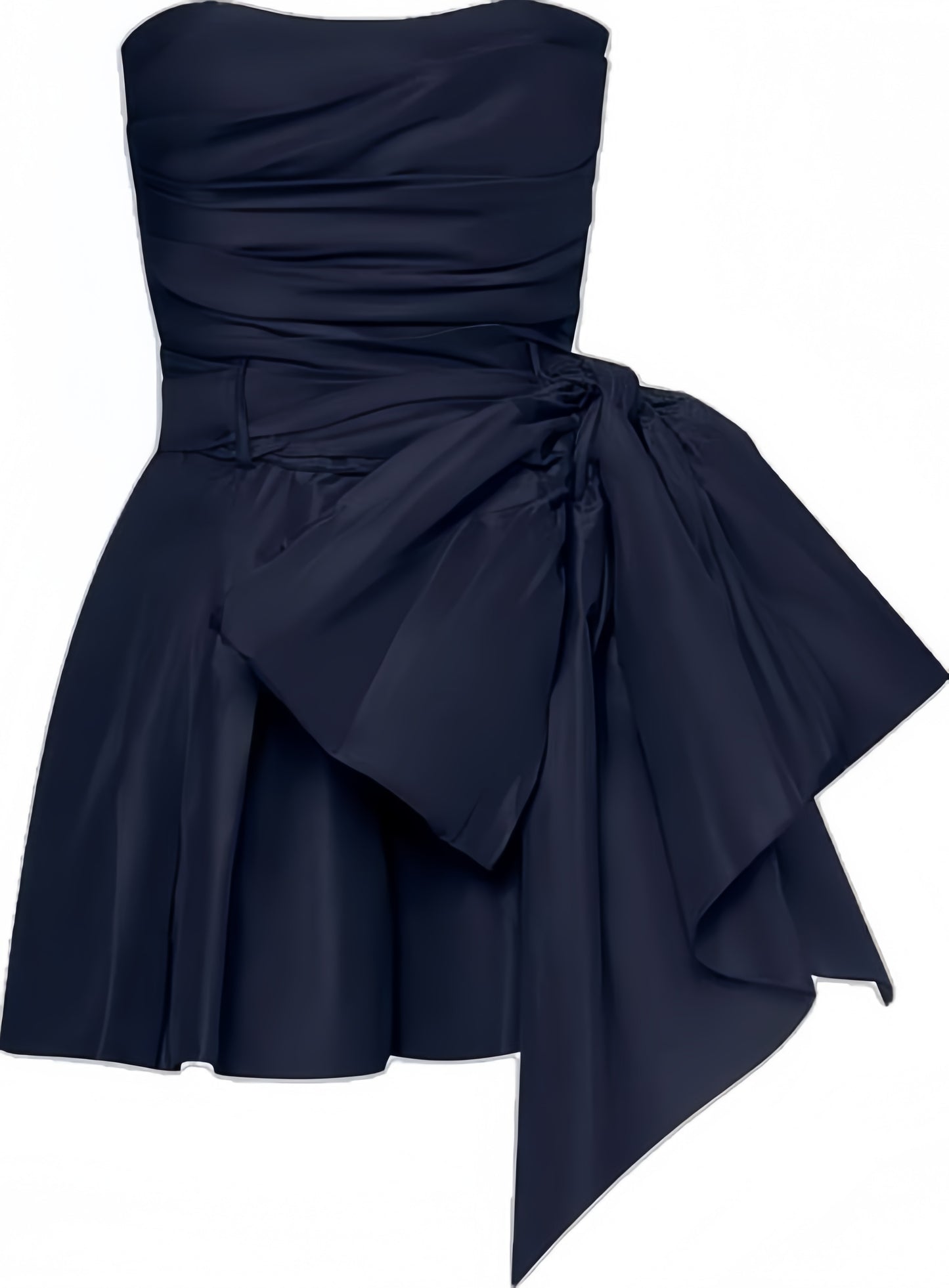 Navy Blue Strapless Homecoming Dresses Sleeveless Bowknot Mini Party Hoco Dress,AST1974