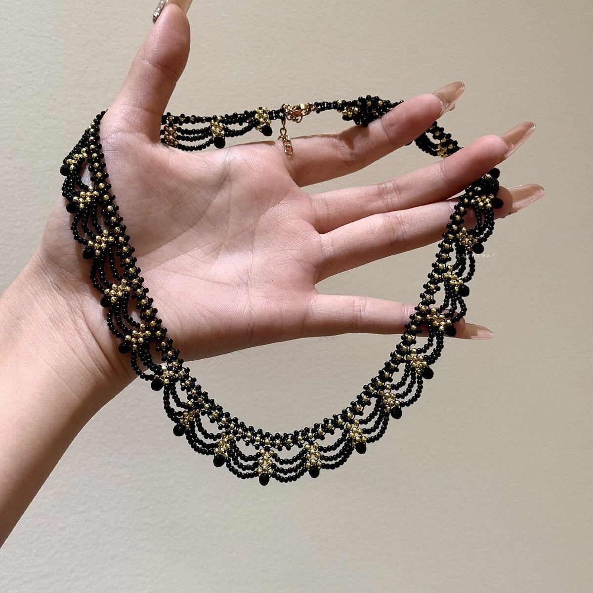 New Spring/Summer Green Lace Beaded Necklace, Multi-Layer Collarbone Chain/Necklace for Women