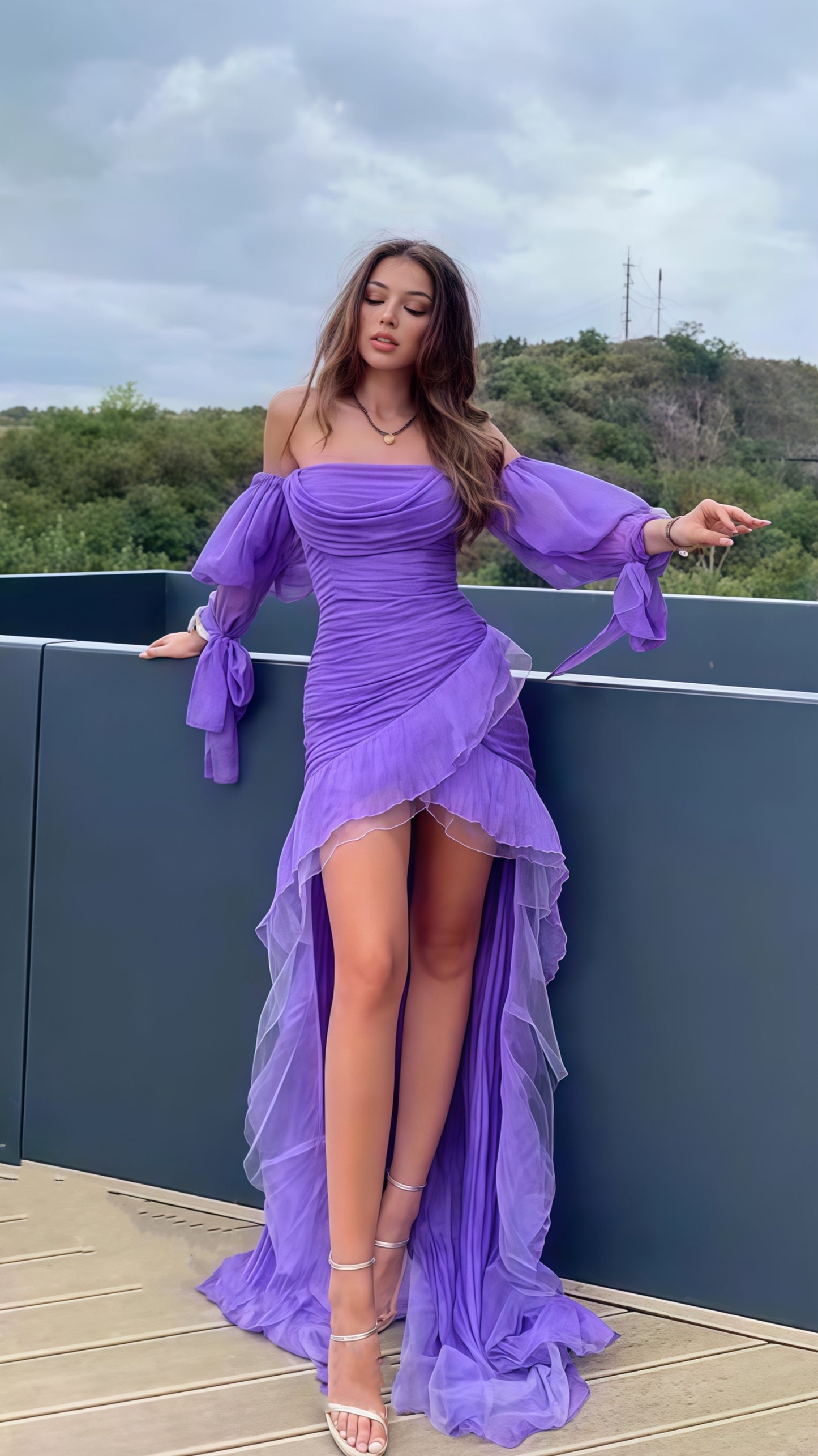 Off The Shoulder Bodycon Purple Birthday Party Dress,AST1770