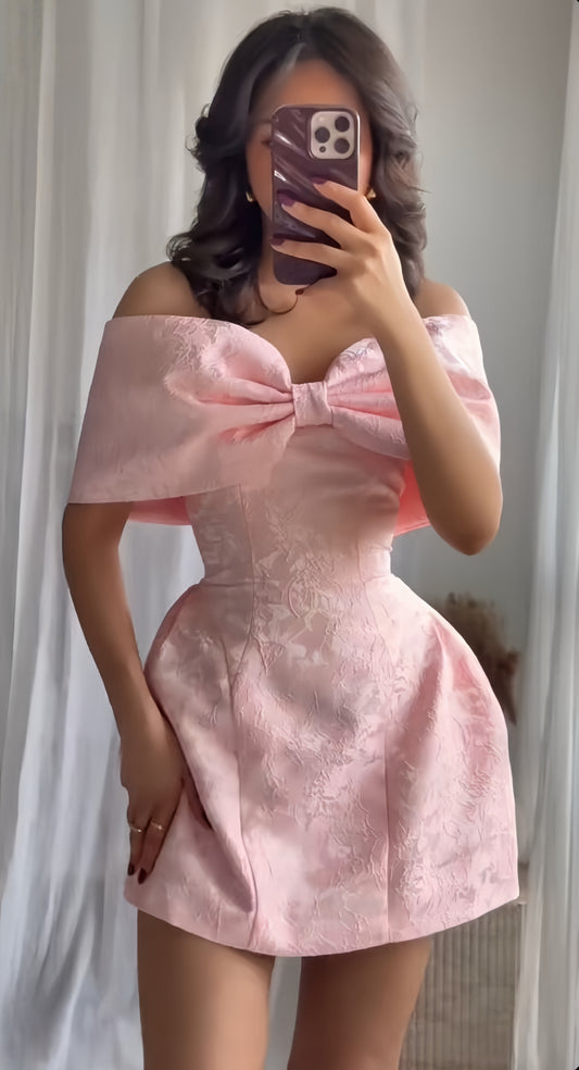 Off The Shoulder Floral Print Homecoming Dresses,AST1998