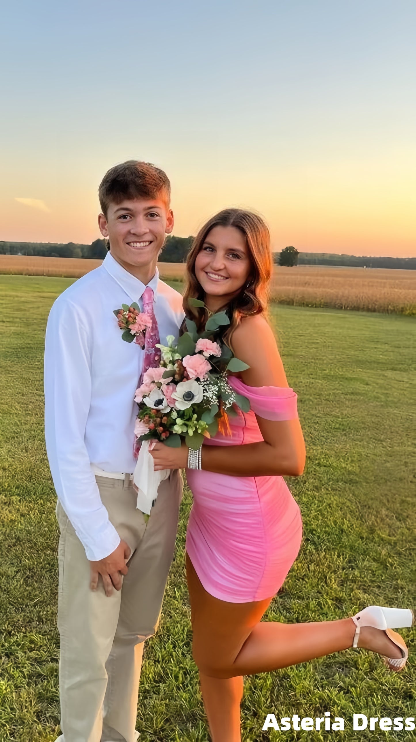 Off The Shoulder Pink Bodycon Homecoming Dress