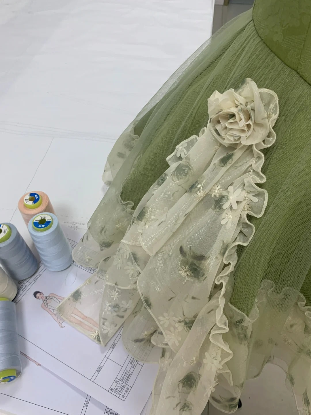 Vintage Green Strapless Ombre Tulle Mini Homecoming Dress