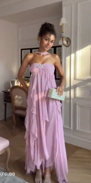 Pink Irregular Chiffon Party Dress Dance Prom Dresses, AST2089