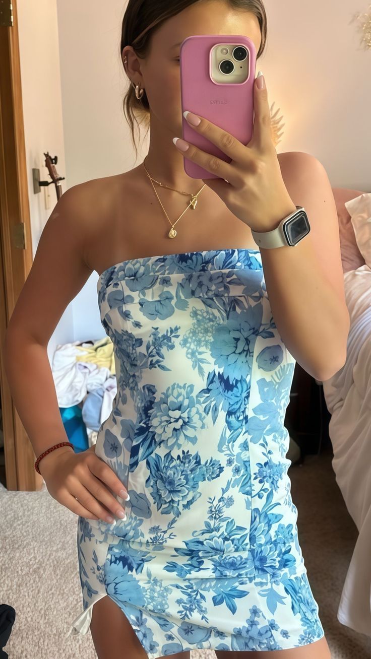 Strapless Floral Homecoming Dresses Mini Party Dress Graduation Dress,AST2090