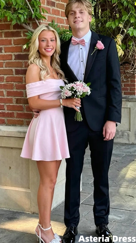 Pink Homecoming Dress Off The Shoulder Back To School Dresses