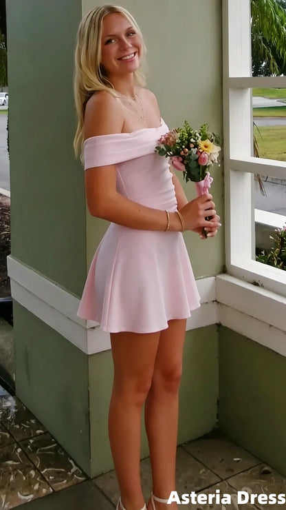 Pink Homecoming Dress Off The Shoulder Back To School Dresses