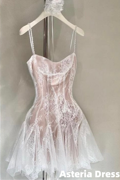 Pink Lace Bodycon Short Homecoming Dresses