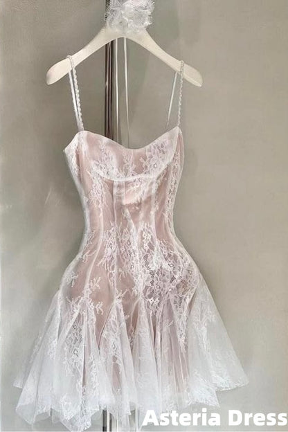Pink Lace Bodycon Short Homecoming Dresses