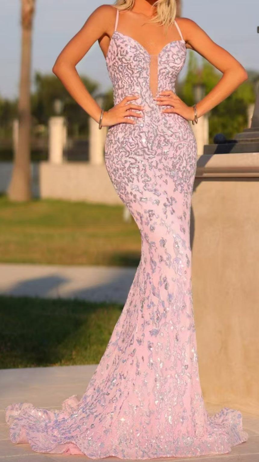 Plunging Neck Mermaid Long Prom Dress, Sleeveless Party Dresses,AST1603