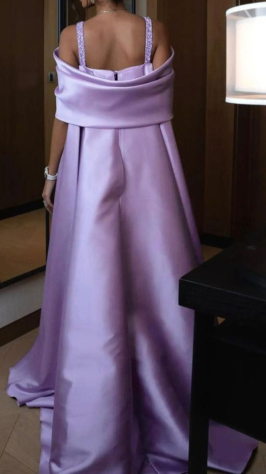 Princess Lilac Beaded Mermaid Prom Dresses Off The Shoulder Evening Party Dress,AST2188